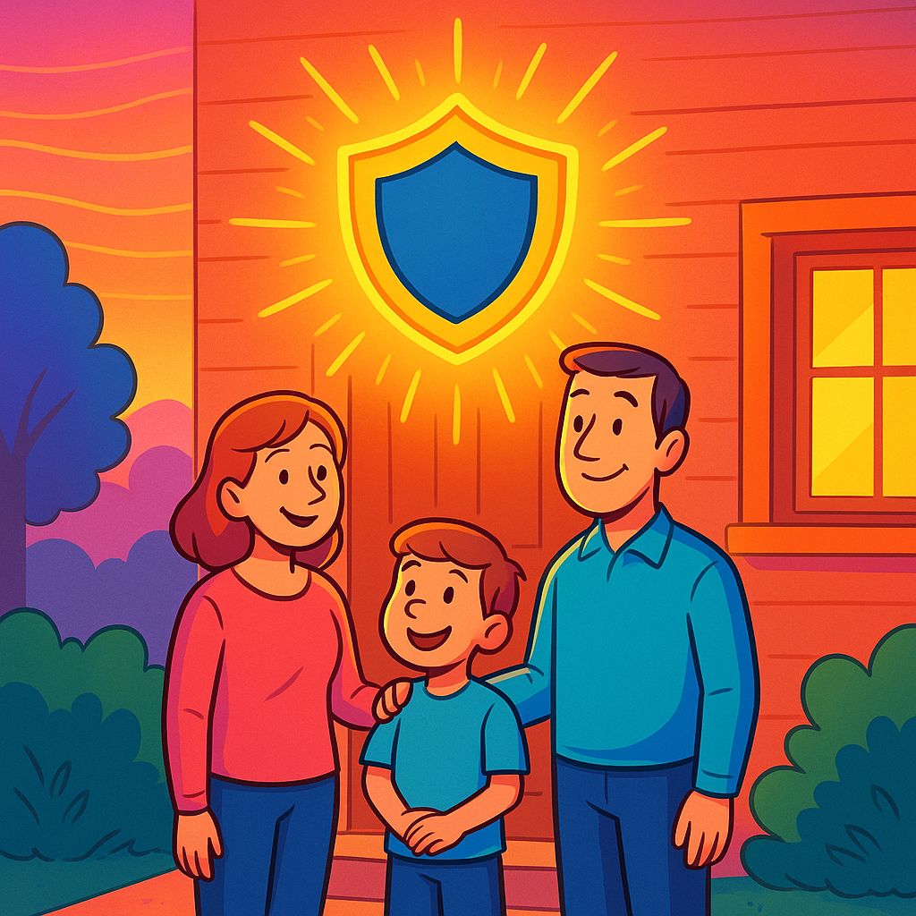 Comic-Illustration: Cleveralarm schützt vor Einbrechern